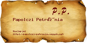 Papolczi Petrónia névjegykártya